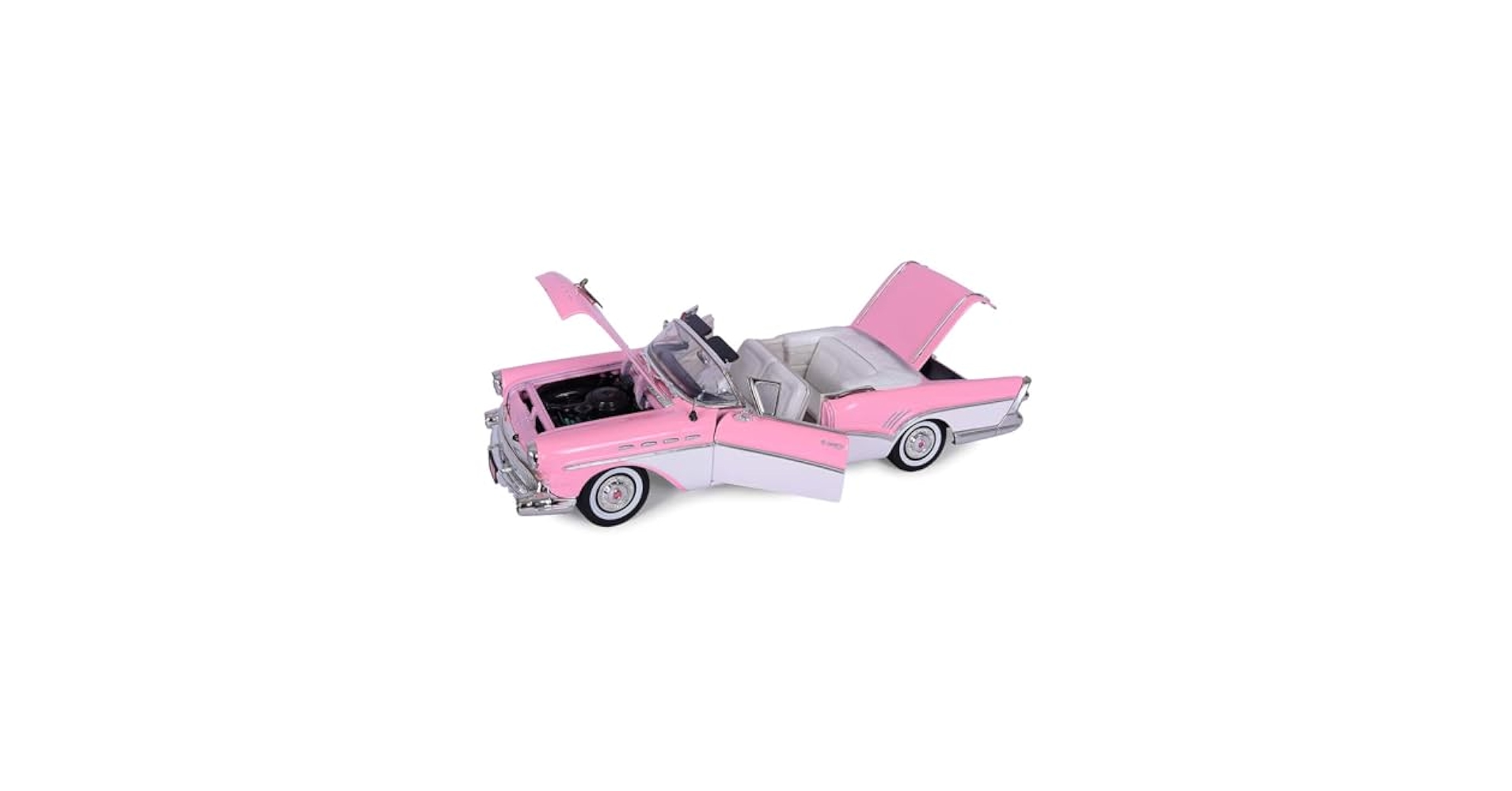 Amazon.com: 1957 Roadmaster Convertible Pink and White 1/18